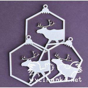 Tekturka Wycinanka Alternative for Christmas - Bombki #4, 3szt